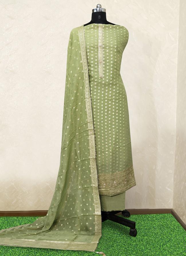 Dola Silk Green Festival Wear Hand Work Salwaar Suit
